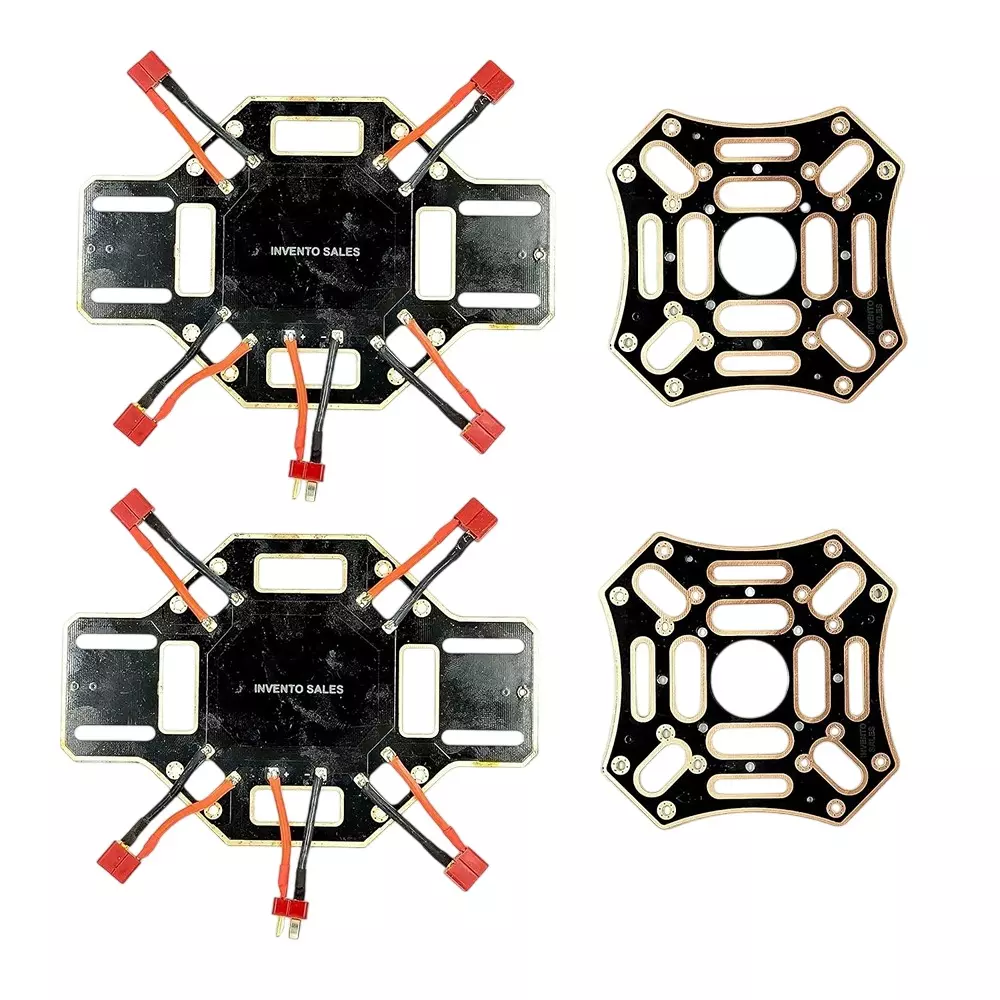 Invento PCB Board Bottom Plate with Soldered Connectors & Top Plate Set Glass Fiber for F450 Quadcopter Drone, ISC 1613-D1 (Pack of 2 Kit)
