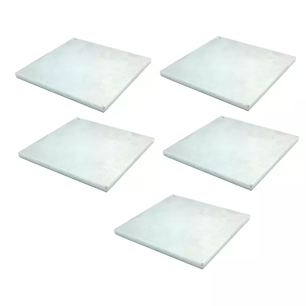 Invento Flat Plate Sheet Square Shape Aluminium Alloy Size 100x100x5 mm Size 5 mm Thickness Silver, ISC 825-3 (Pack of 5 Pcs)