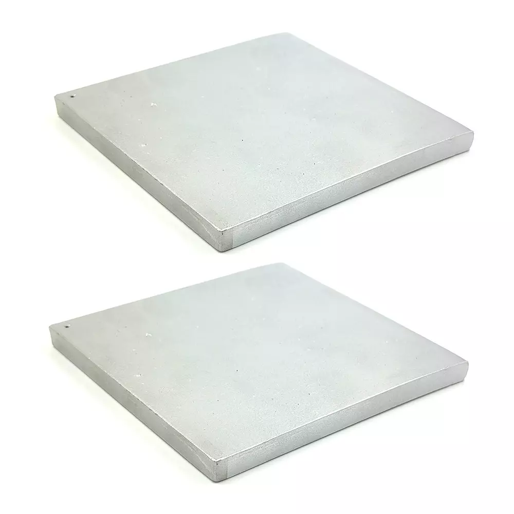 Invento Flat Plate Sheet Square Shape Aluminium Alloy Size 100x100x8 mm Size 8 mm Thickness Silver, ISC 826-1 (Pack of 2 Pcs)