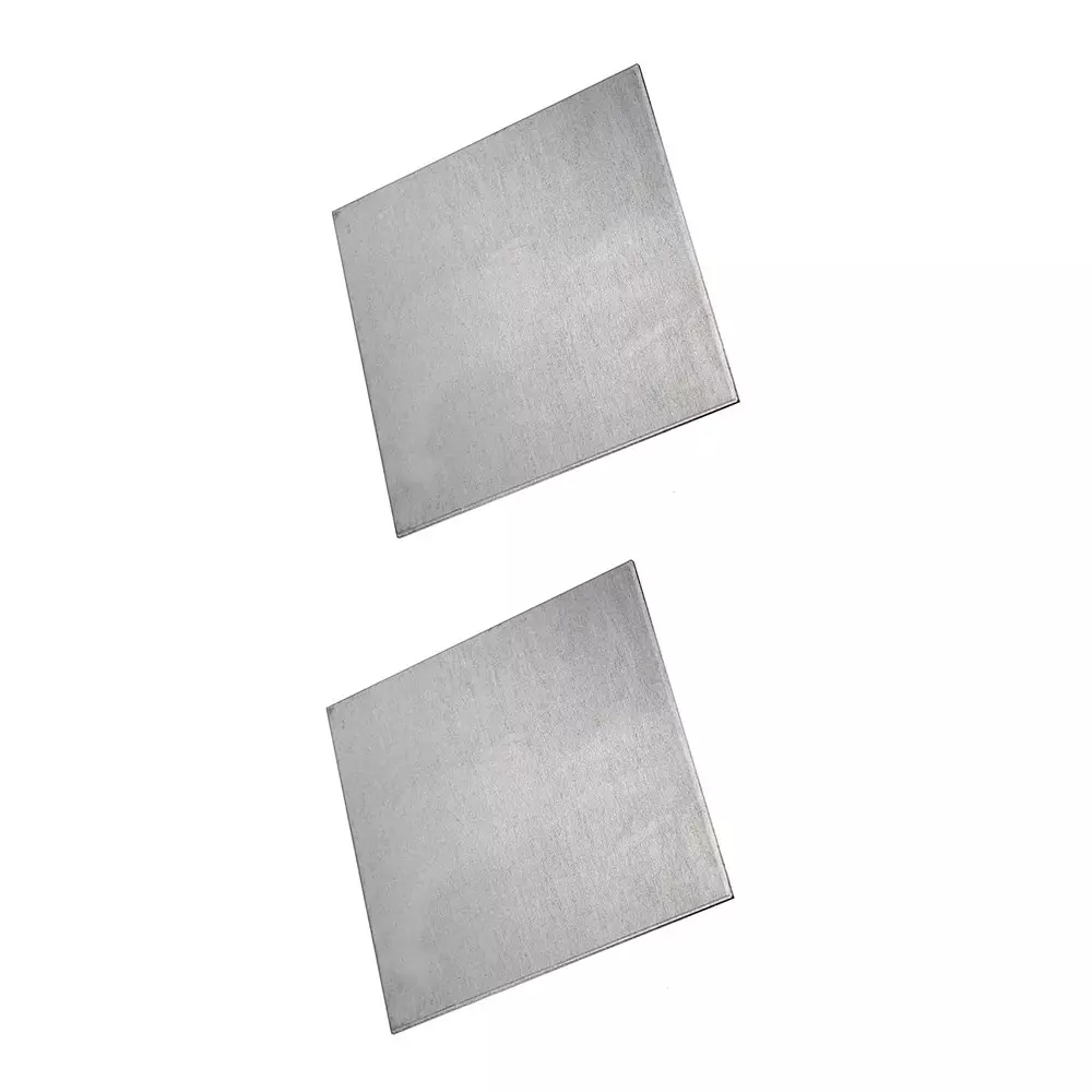 Invento Flat Plate Sheet Square Shape Aluminium Alloy 100x100x3 mm Size 3 mm Thickness Silver, ISC 2079-1 (Pack of 2 Pcs)
