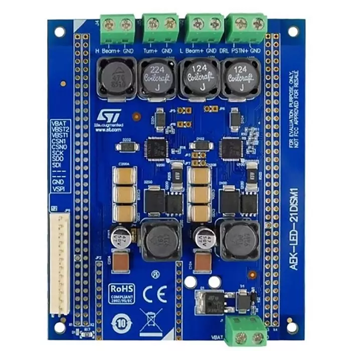 STMicroelectronics Development Kit Digitally Controlled LED Driver Board for Use with L99LD21, SPC5-Family, AEK-LED-21DISM1