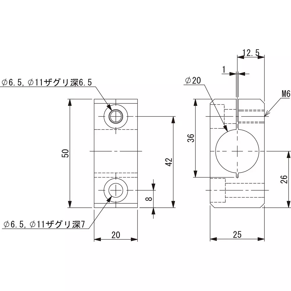 eins-attachment-bracket-phi20-m6-super-duralumin-n01862-207