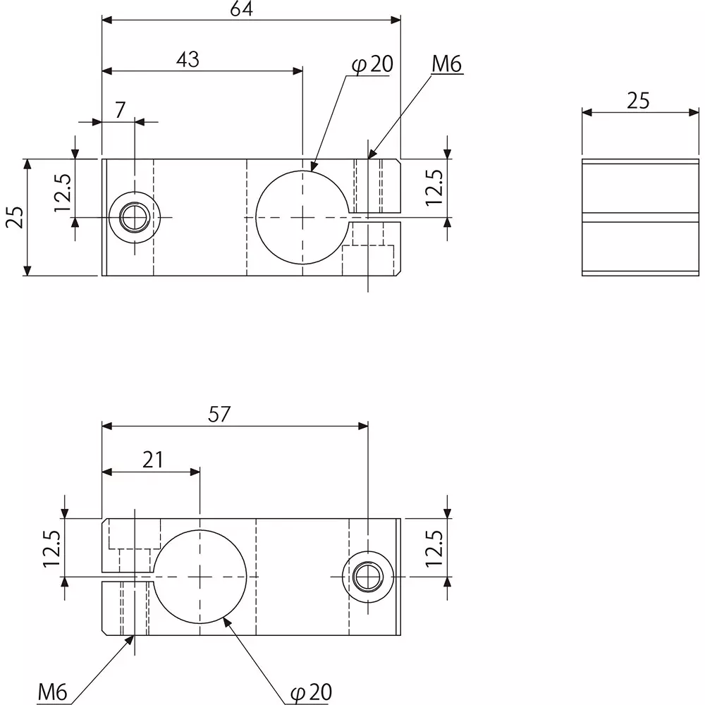 eins-cross-connector-phi20-20-super-duralumin-57-mm-length-n01861-206