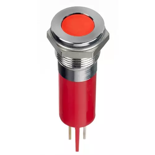 RS PRO Red Panel Mount Indicator 220V AC, Mounting Hole Size 12 mm, Termination Type Faston, Solder Lug, IP Rating IP67, Model No 1246397