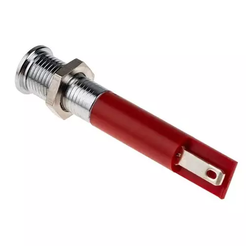 RS PRO Red Panel Mount Indicator 220V AC, Mounting Hole Size 8 mm, Termination Type Solder Tab, IP Rating IP67, Model No 7001693