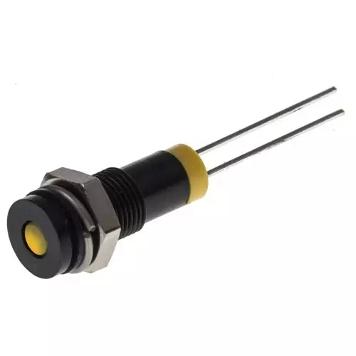 RS PRO Yellow Panel Mount Indicator 2V DC, Mounting Hole Size 6 mm, IP Rating IP67, Model No 7001606