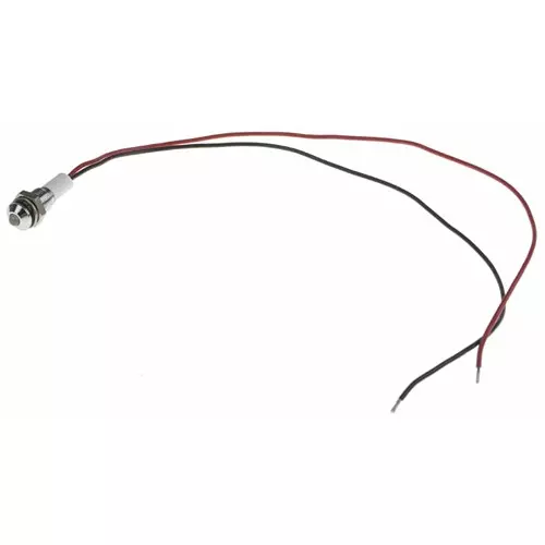 RS PRO Green, Red Panel Mount Indicator 24V DC, Mounting Hole Size 6 mm, Termination Type Lead Wires, IP Rating IP67, Model No 7227811