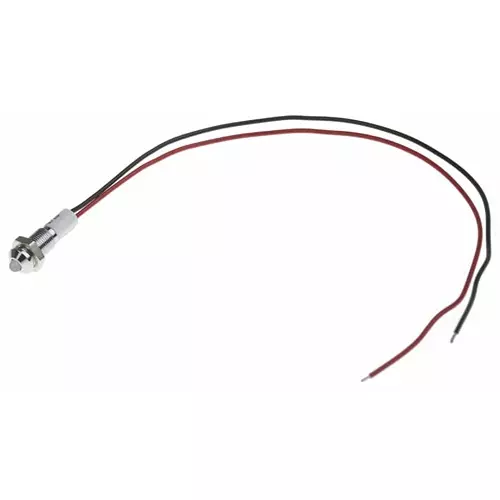 RS PRO Green, Red Panel Mount Indicator 12V DC, Mounting Hole Size 6 mm, Termination Type Lead Wires, IP Rating IP67, Model No 7227798