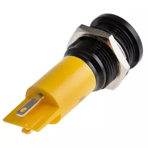 rs-pro-yellow-panel-mount-indicator-230v-ac-mounting-hole-size-16-mm-termination-type-solder-tab-ip-rating-ip67-model-no-206283