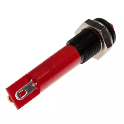 RS PRO Red Panel Mount Indicator 12V DC, Mounting Hole Size 6 mm, Termination Type Solder Tab, Model No 206003