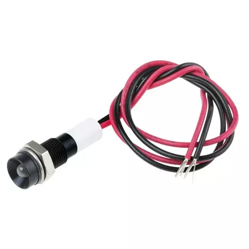RS PRO White Panel Mount Indicator 12V DC, Mounting Hole Size 6 mm, Termination Type Lead Wires, IP Rating IP67, Model No 7227839