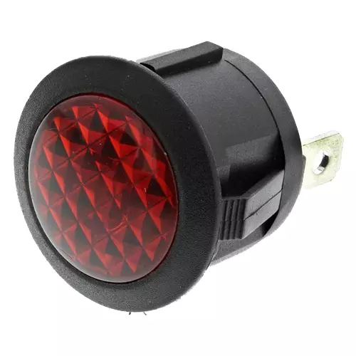 RS PRO Red Panel Mount Indicator 220V AC, Mounting Hole Size 20.8 mm, Termination Type FASTON, Model No 7932566