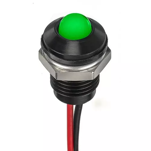 RS PRO Green, Red Panel Mount Indicator 21.6-26.4V DC, Mounting Hole Size 6 mm, Termination Type Lead Wires, IP Rating IP67, Model No 1713814