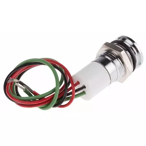 RS PRO Panel Mount Indicator 12V DC, Mounting Hole Size 14 mm, Termination Type Lead Wires, IP Rating IP67, Model No 7038976