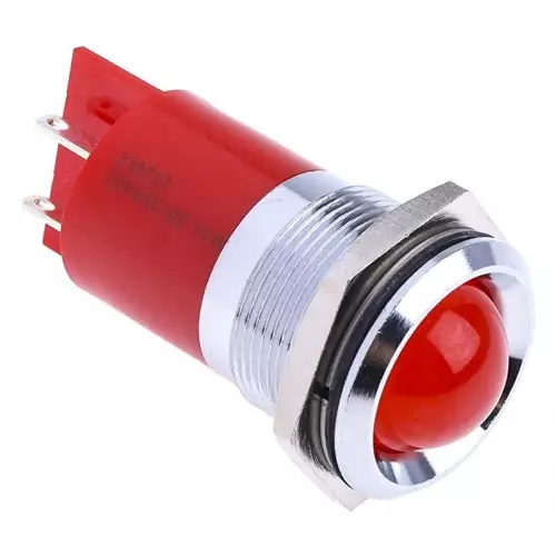 RS PRO Red Panel Mount Indicator 230V AC, Mounting Hole Size 22 mm, Termination Type , Model No 210737
