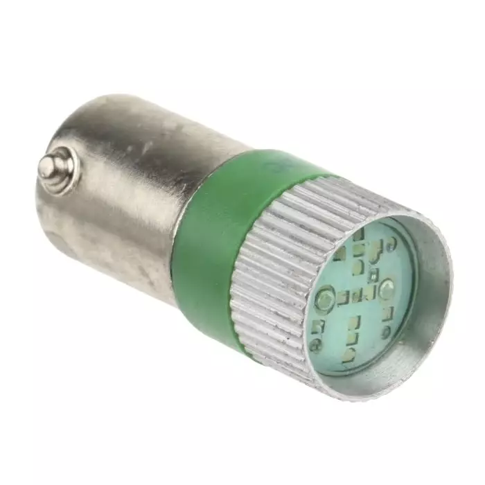 RS PRO LED Indicator Lamp, BA9s, Green, Multichip, 10 mm dia 24 V DC 210917
