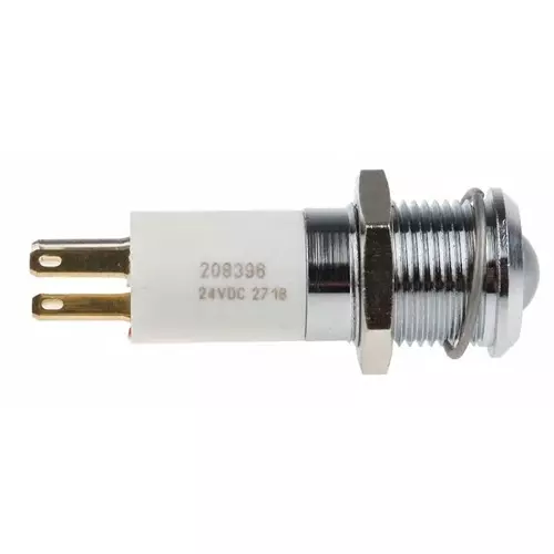 RS PRO Green, Red, Yellow Panel Mount Indicator 24V DC, Mounting Hole Size 14 mm, Termination Type Solder Tab, Model No 208396