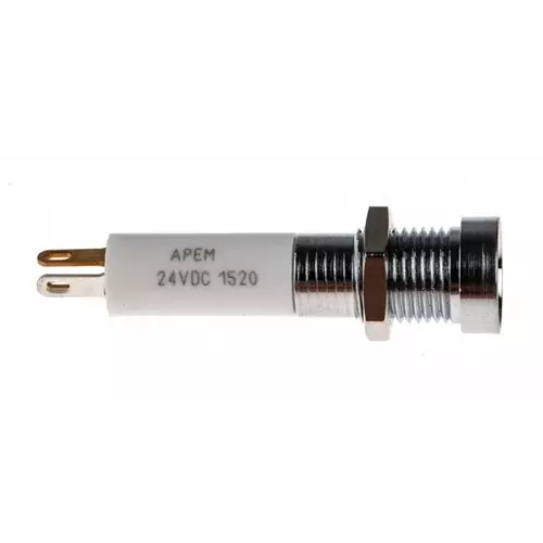 RS PRO Green, Red, Yellow Panel Mount Indicator 24V DC, Mounting Hole Size 8 mm, Termination Type Solder Tab, Model No 207999