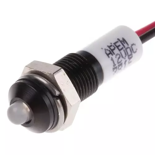 RS PRO Green, Red Panel Mount Indicator 12V DC, Mounting Hole Size 6 mm, Termination Type Lead Wires, IP Rating IP67, Model No 7227877