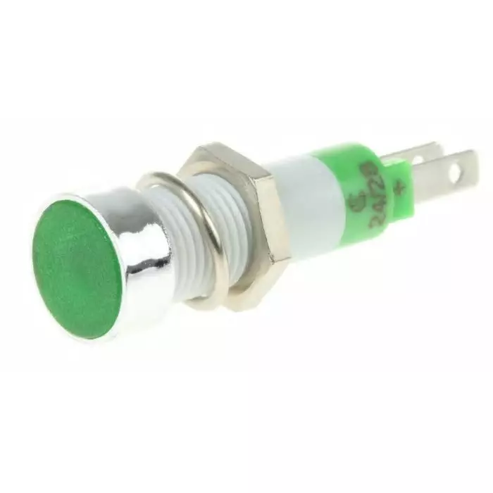 Signal Construct Green Panel Mount Indicator 24 - 28 V 8 mm Mounting Hole Size, SKCD08214