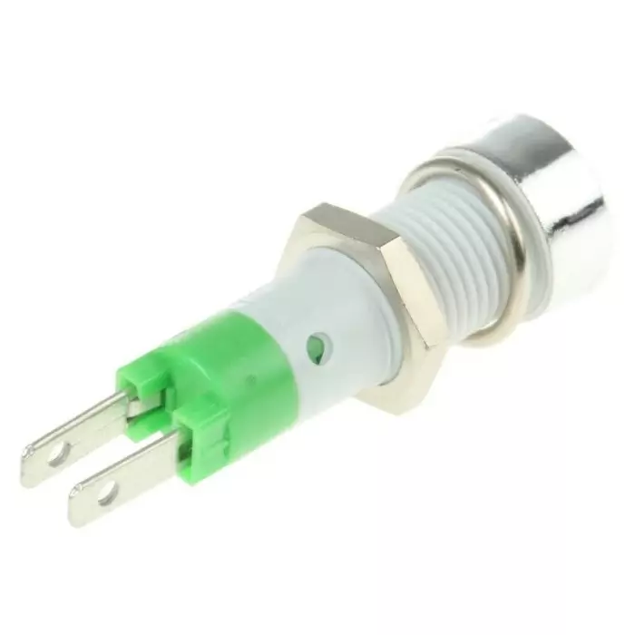 Signal Construct Green Panel Mount Indicator 24 - 28 V 8 mm Mounting Hole Size, SKCD08214