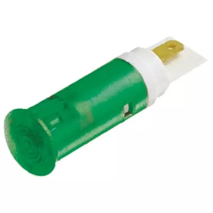Signal Construct Green Panel Mount Indicator 12 - 14 V 5 mm Mounting Hole Size Solder Tab Termination, SKGD05202