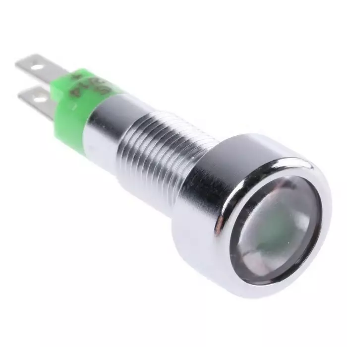 Signal Construct Green Panel Mount Indicator 12 - 14 V 8 mm Mounting Hole Size, SMLD08212