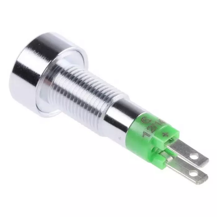Signal Construct Green Panel Mount Indicator 12 - 14 V 8 mm Mounting Hole Size, SMLD08212