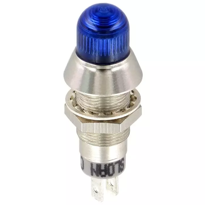 Sloan Blue Panel Mount Indicator 5-28 V DC 8.2 mm Mounting Hole Size FASTON Termination IP68, 174S816B1B91GCL1