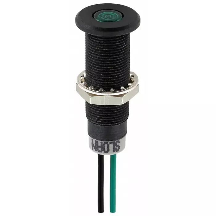 Sloan Green Panel Mount Indicator 5-28V 8.2x7.6 mm Mounting Hole Size Lead Wires Termination IP68, 348811G1G81NCL1