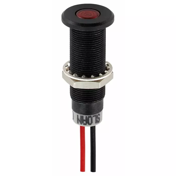 Sloan Red Panel Mount Indicator 5-28V 8.2x7.6 mm Mounting Hole Size Lead Wires Termination IP68, 348811R1R54UCL1