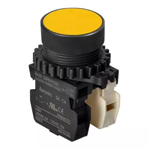 Autonics Pilot Light Yellow IP52 110 VAC~/10 A, 250 VAC~/6 A Contact Block Power Supply, S3PR-P1YAB