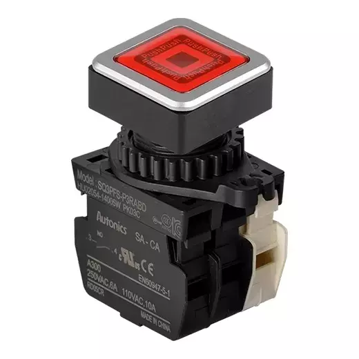 Autonics Pilot Light Red IP52 Protection Max. 20 mA LED Block Current Consumption, SQ3PFS-P3RABD