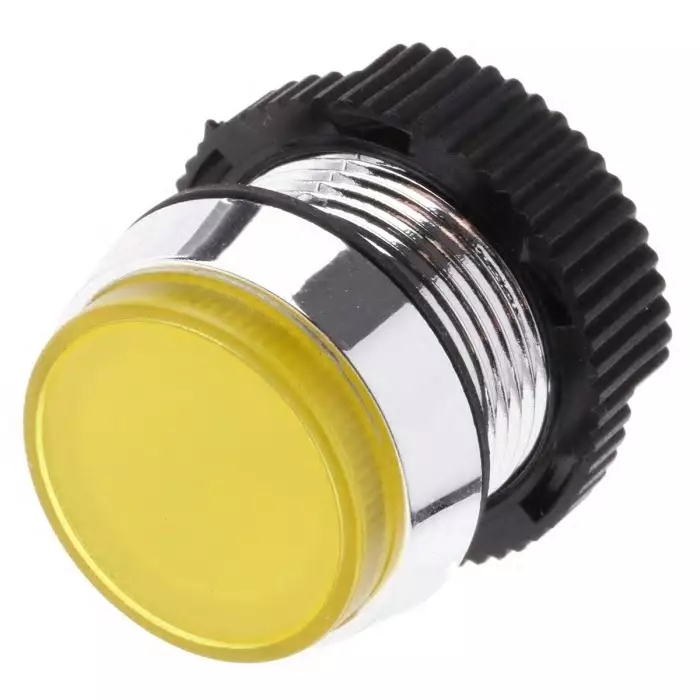 Signal Construct Yellow Panel Mount Indicator 24 - 28 V 16 mm Mounting Hole Size IP67, SKCD 16114