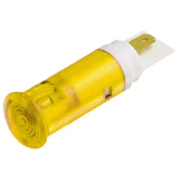 Signal Construct Yellow Panel Mount Indicator 12 - 14 V 5 mm Mounting Hole Size Solder Tab Termination, SKGD05102