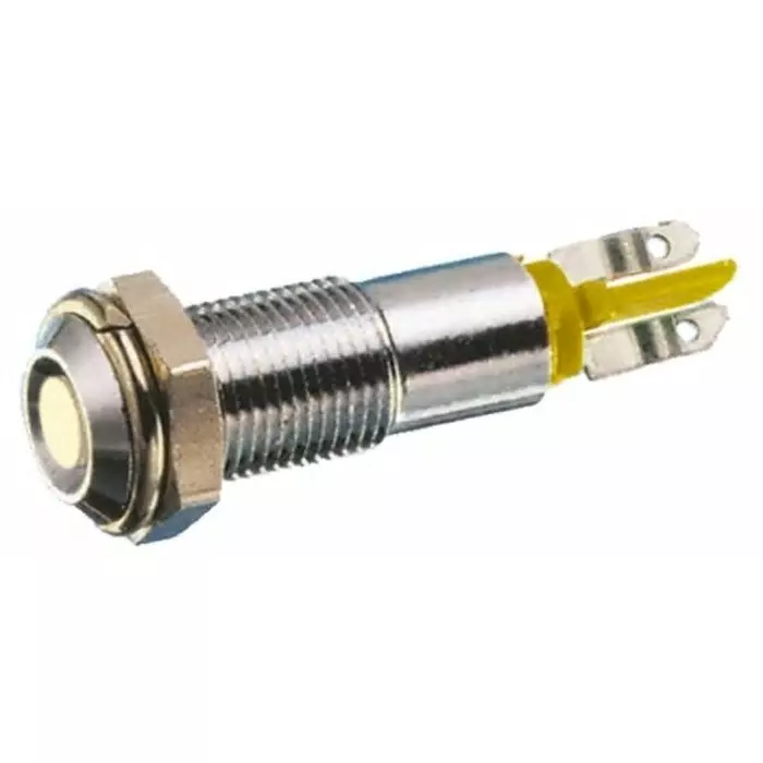 Signal Construct Yellow Panel Mount Indicator 24 V DC 8 mm Mounting Hole Size Solder Tab Termination IP67, SMCP08114