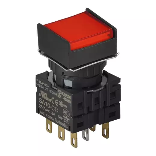 Autonics Pilot Light Red IP65 (IEC Standard) 250 VAC~/3 A Contact Block Power Supply, S16PRS-H3R2C24