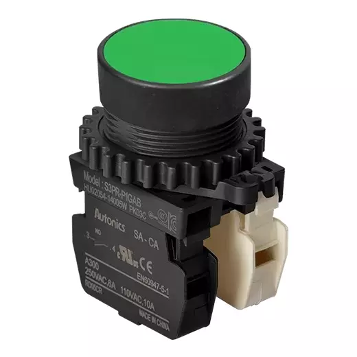 Autonics Pilot Light Green IP52 110 VAC~/10 A, 250 VAC~/6 A Contact Block Power Supply, S3PR-P1GAB