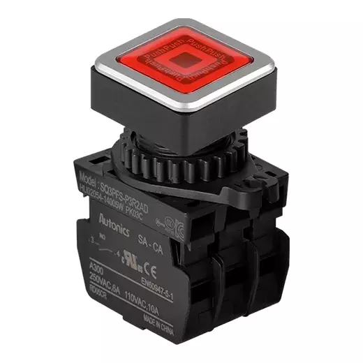 Autonics Pilot Light Red IP52 Protection Max. 20 mA LED Block Current Consumption, SQ3PFS-P3R2AD