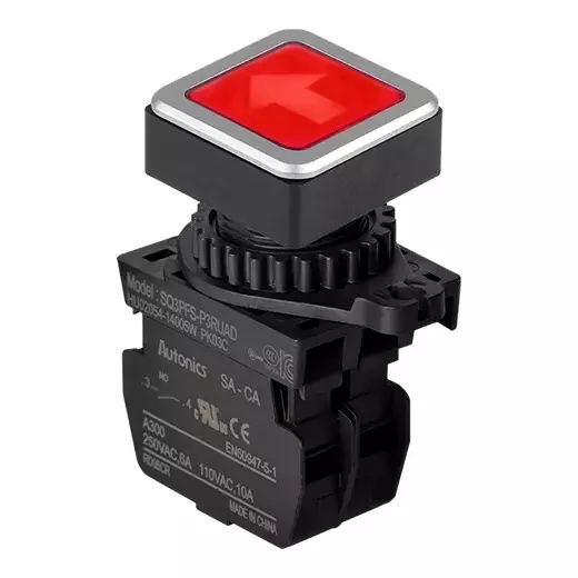 Autonics Pilot Light Red IP52 Protection Max. 20 mA LED Block Current Consumption, SQ3PFS-P3RUAD