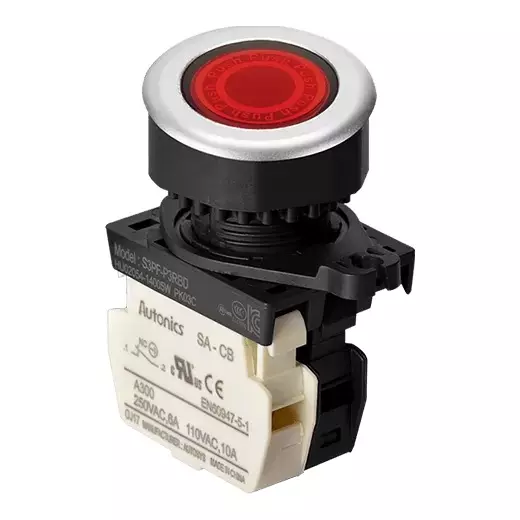 Autonics Pilot Light Red IP52 Protection Max. 20 mA LED Block Current Consumption, S3PF-P3RBD