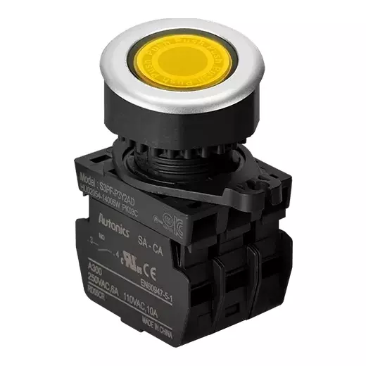Autonics Pilot Light Yellow IP52 Protection Max. 20 mA LED Block Current Consumption, S3PF-P3Y2AD