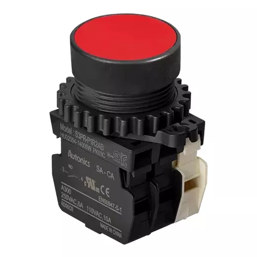 Autonics Pilot Light Red IP52 110 VAC~/10 A, 250 VAC~/6 A Contact Block Power Supply, S3PR-P1R2AB
