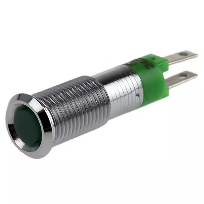 Signal Construct Green Panel Mount Indicator 24 V DC 8 mm Mounting Hole Size Solder Tab Termination IP67, SMCP08214