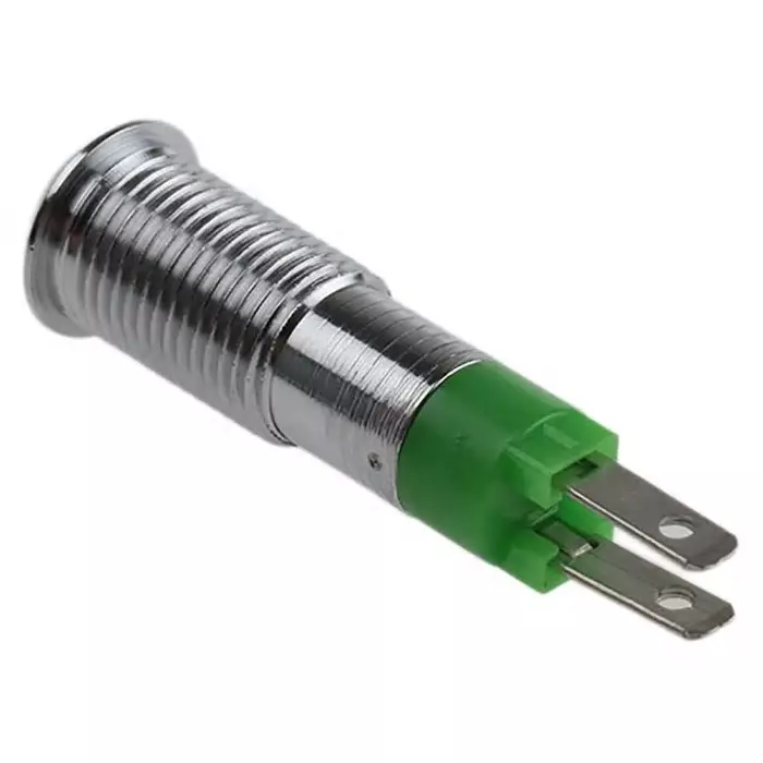 Signal Construct Green Panel Mount Indicator 24 V DC 8 mm Mounting Hole Size Solder Tab Termination IP67, SMCP08214