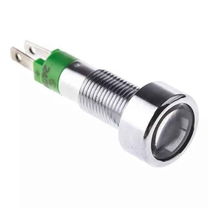 Signal Construct Green Panel Mount Indicator 24 - 28 V 8 mm Mounting Hole Size, SMLD08214