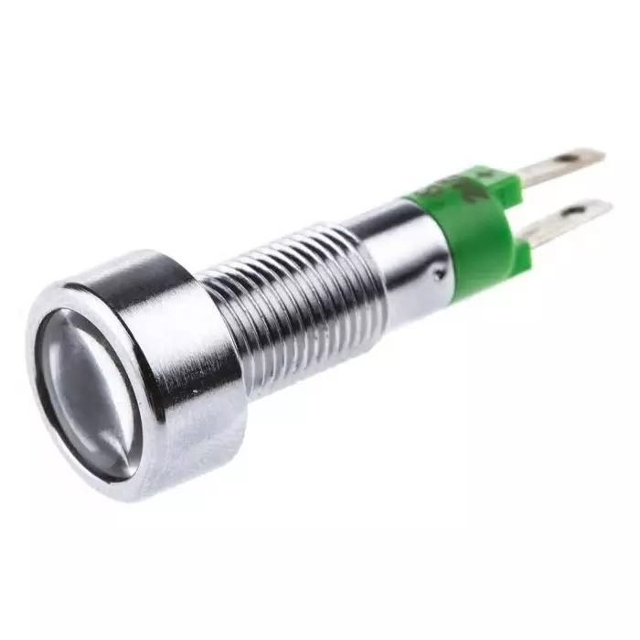Signal Construct Green Panel Mount Indicator 24 - 28 V 8 mm Mounting Hole Size, SMLD08214