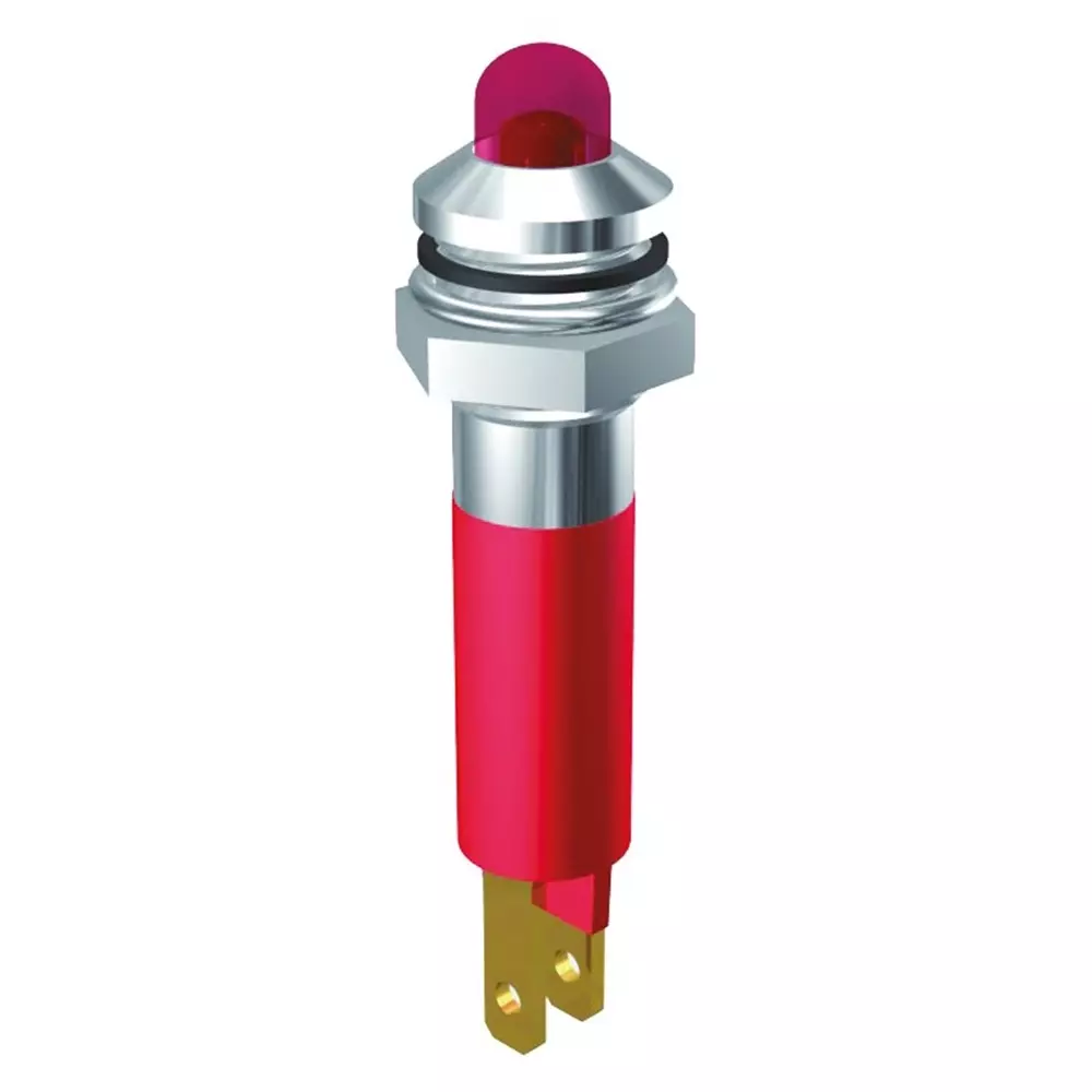 Signal Construct Green Panel Mount Indicator 230 V 8 mm Mounting Hole Size Solder Tab Termination, SWQU08728
