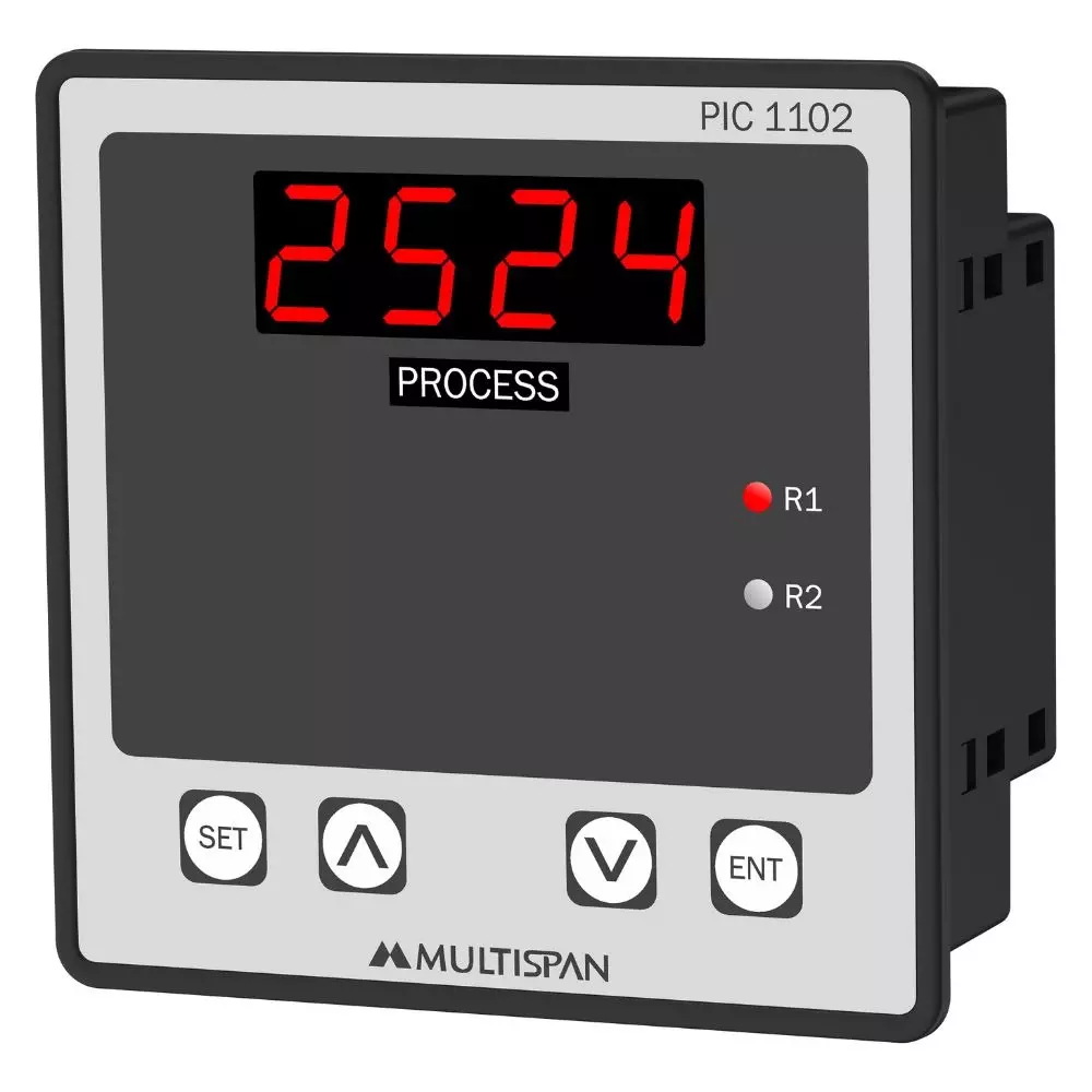MULTISPAN Process Indicator 1 C/O (NO-C-NC) Relay 4-Digit 7-Segment Red LED Display, PIC-1102