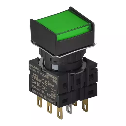 Autonics Pilot Light Green IP65 (IEC Standard) 250 VAC~/3 A Contact Block Power Supply, S16PRS-H4G2C24